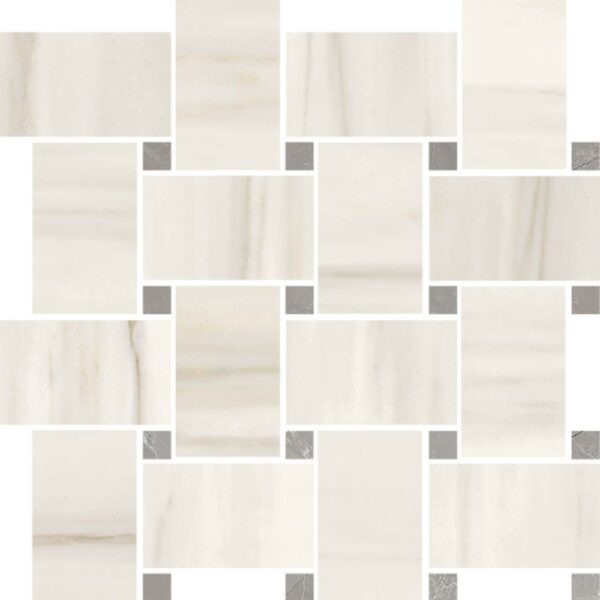 Bouquet Beige Shine Basketweave Mosaic Polished tile