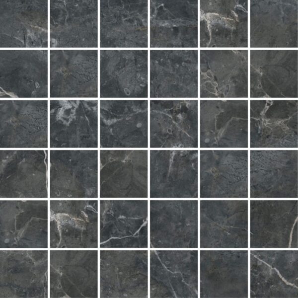 Bouquet Black Shine 2x2 Mosaic Polished tile