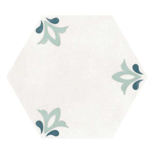 Café White Lily 8" Hex Matte tile