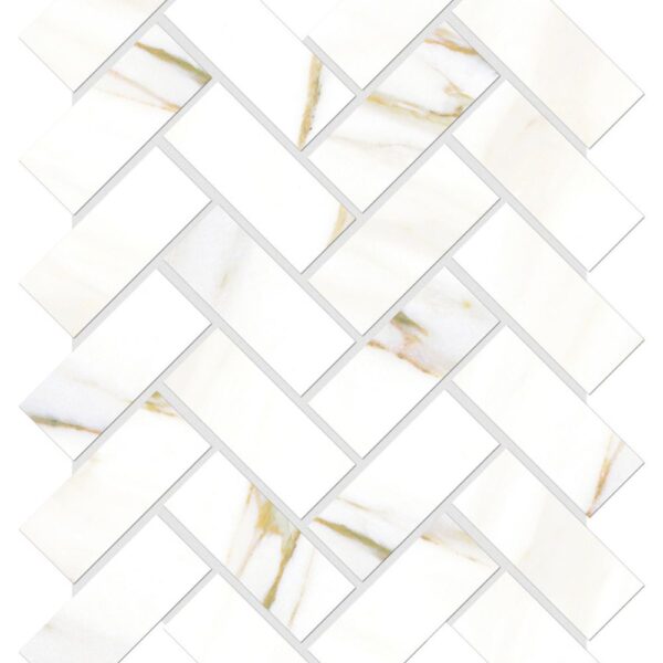 Capri Cava Herringbone Mosaic Satin tile