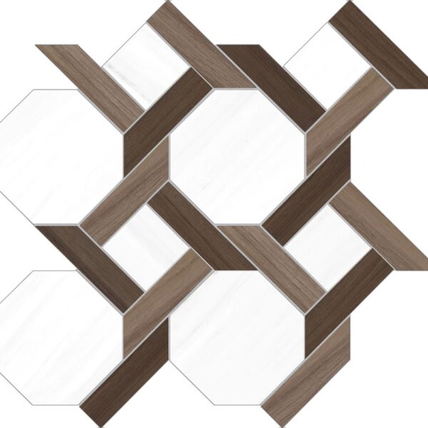 Capri Dolomite Lattice T24 Mosaic Polished tile