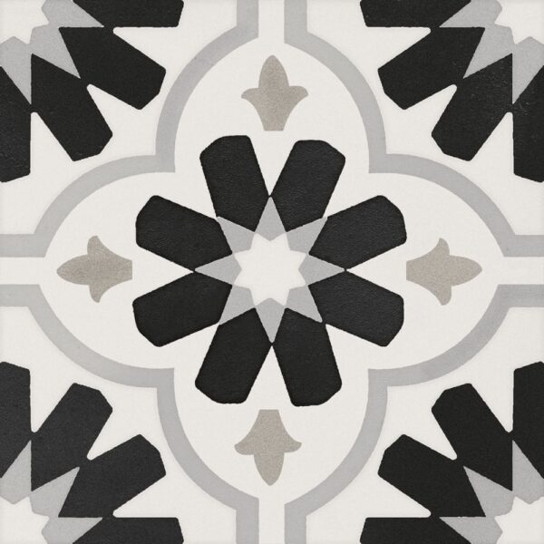 Cement Etna CosMosaic Blk & Wht 8x8 Matte tile