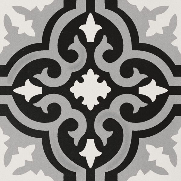 Cement Original Bali Blk&Wht 8x8 D3B1 Matte tile