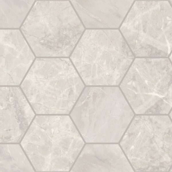 Livorno Silver 4" Hexagon Polished tile