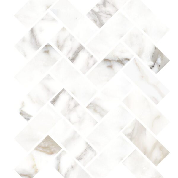 Luca Grey Herringbone Mosaic Satin tile