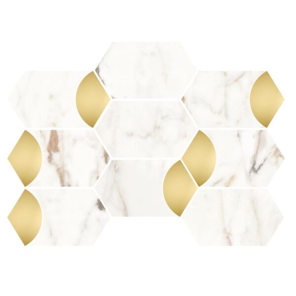 Luca Oro Hex W/ Gold Polished tile