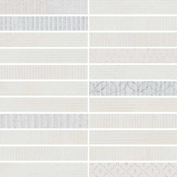 Milan White 2x2 Stack Mosaic Matte tile