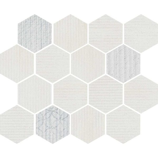 Milan White Hexagon Mosaic Matte tile