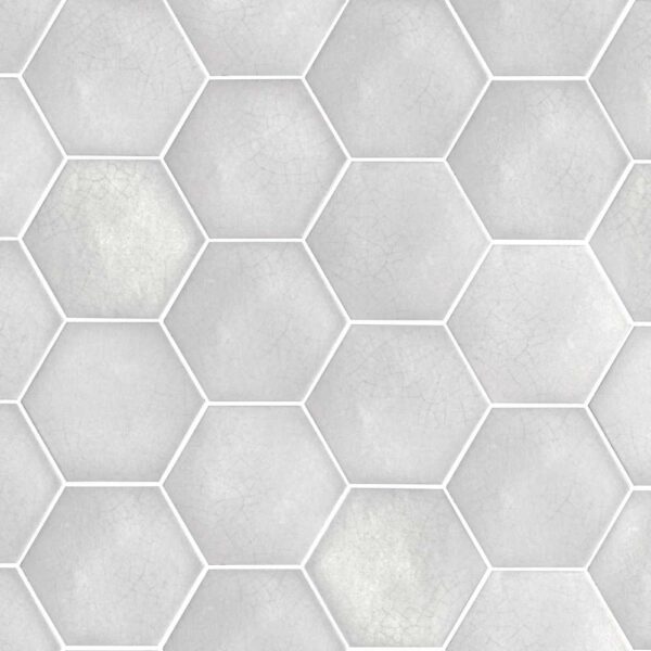 Monaco White Hex 6x7 Glossy tile