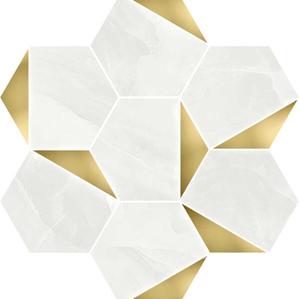 NOHO Nolita Hex Gold Polished tile