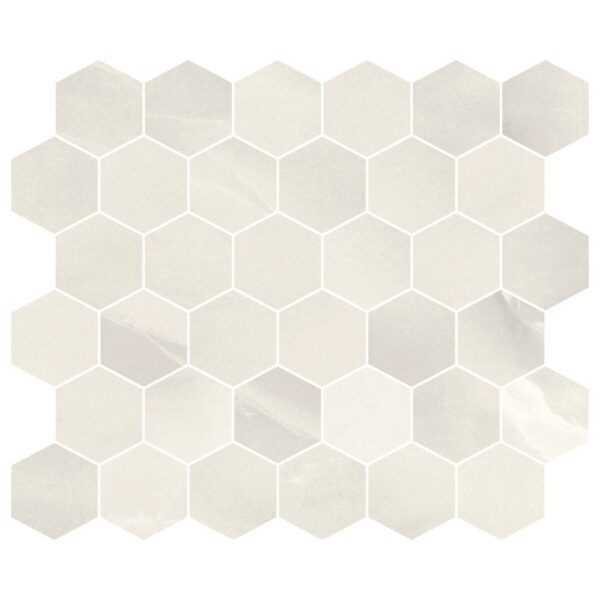 Onix Onice White Hex Mosaic Matte tile