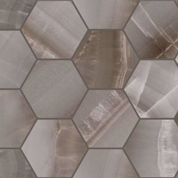 Onyx Ocean 4" Hex Polished tile