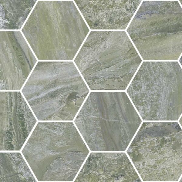 Paradise Green 4" Hex Polished tile