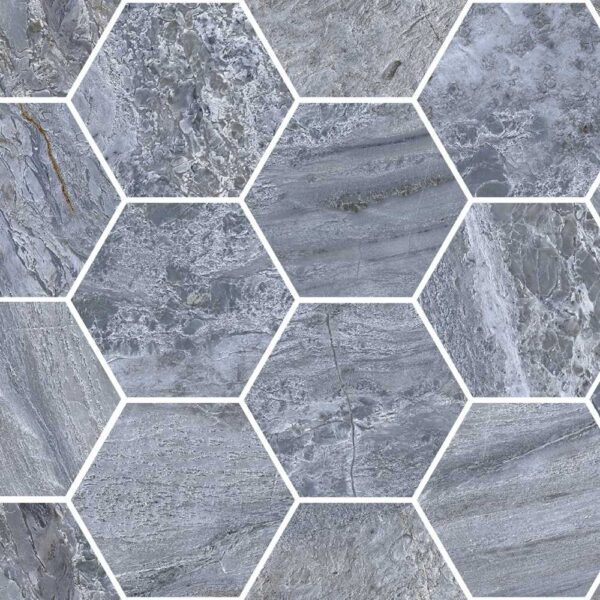 Paradise Navy 4" Hex Polished tile