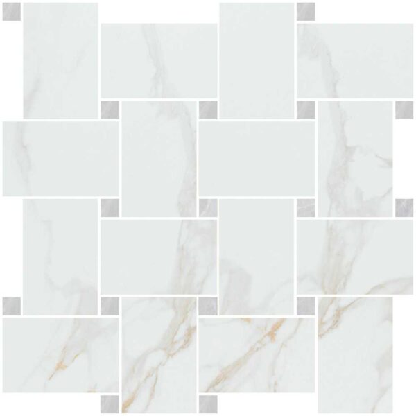 Royal Calacatta Gold Basketweave Matte tile