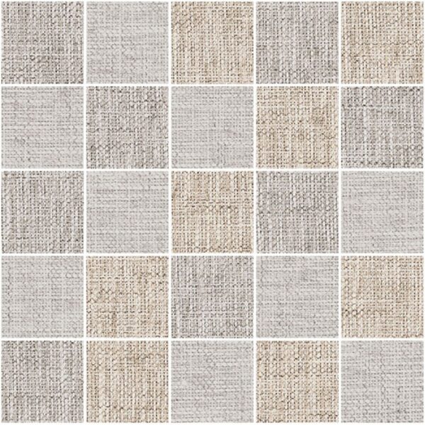 Textile Mosaic Mix Light 2x2 Matte tile