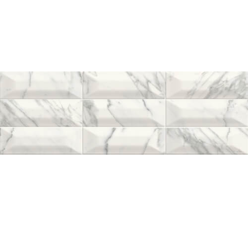 Pietra Santa Statuario 10x30 Beveled Polished tile
