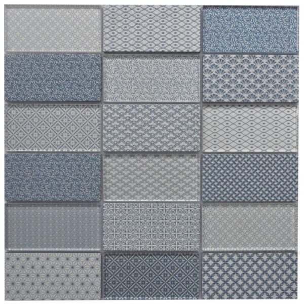 Matrix 4x2 Glass/Trav Denim Multi-Texture tile