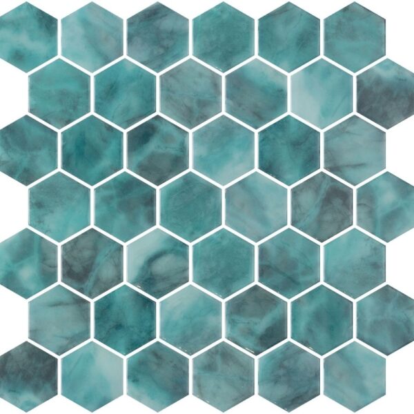 Miami Aqua Hex 2 Glossy tile