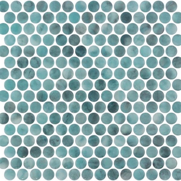 Miami Aqua Penny Glossy tile