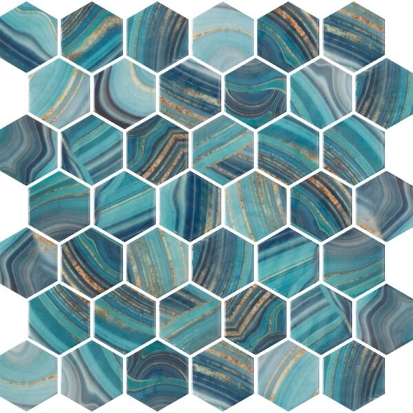 Miami Azure Hex 2 Glossy tile