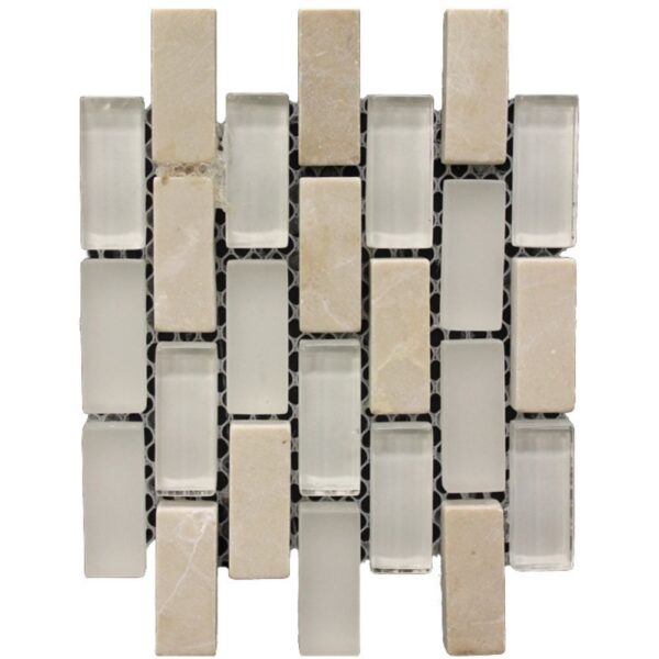 Kismet Glass Mosaic Beach Brick Mosaic Multi-Texture tile