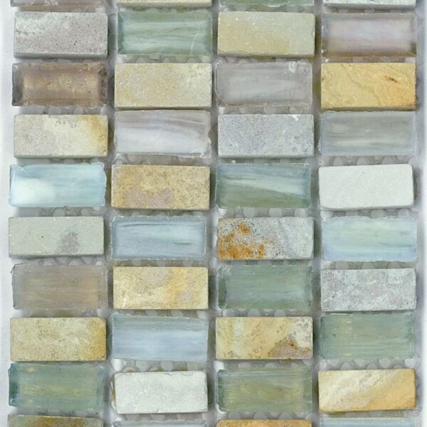 Hampton Stone & Glass Mosaic Beach Sm Brick Stack Multi-Texture tile
