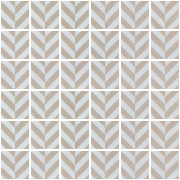 Deco Chevron Beige 2x2 Mosaic tile