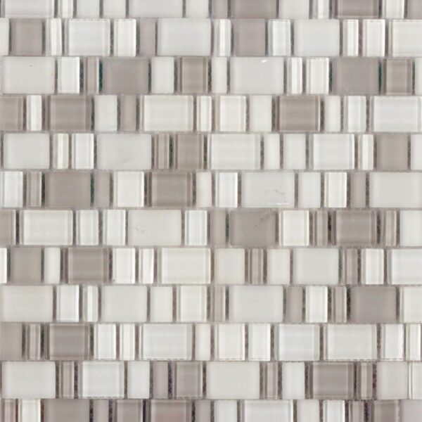 Crystall Glass Greige Bond Mosaic Polished tile