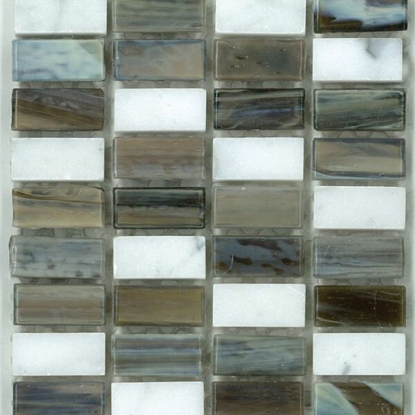 Hampton Stone & Glass Mosaic Harbor Sm Brick Stack Multi-Texture tile