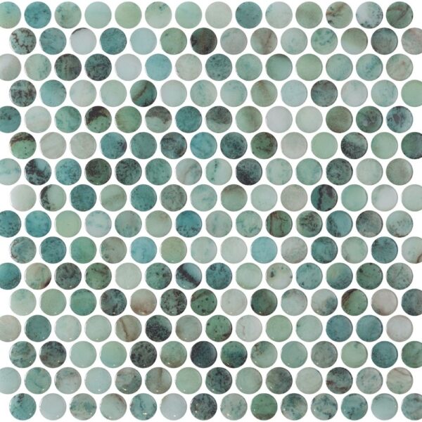 Miami Jade Penny Glossy tile