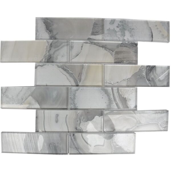 Agate Glass Light Grey 2x6 Polished tile