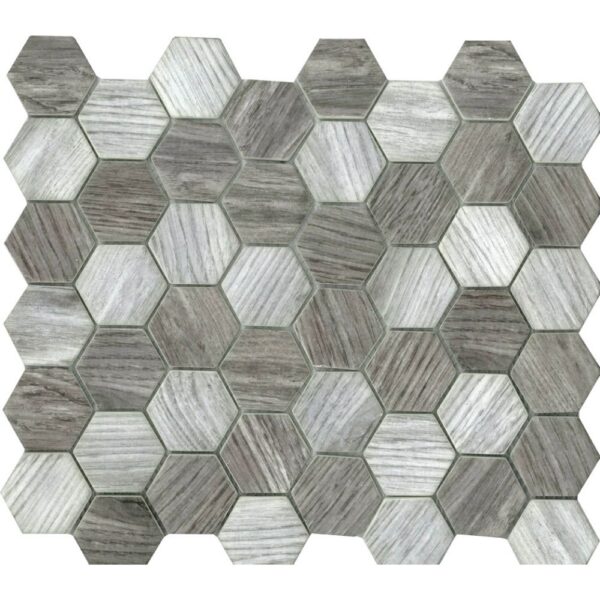 Digital Glass Lt.Grey Hexagon Matte tile