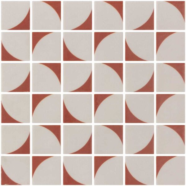 Deco Memphis Ginger 2x2 Mosaic tile