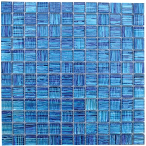 Ripple Glass Miami Blue 1x1 Mosaic Multi-Texture tile