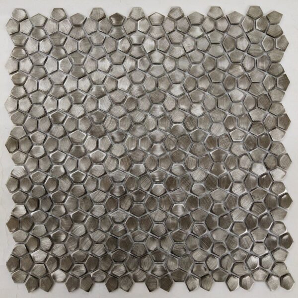 Alloy Metal Platinum 1/8 Pentagon Multi-Texture tile