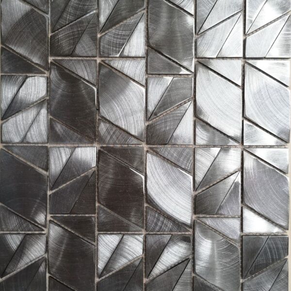 Alloy Metal Platinum Trapazoid Multi-Texture tile