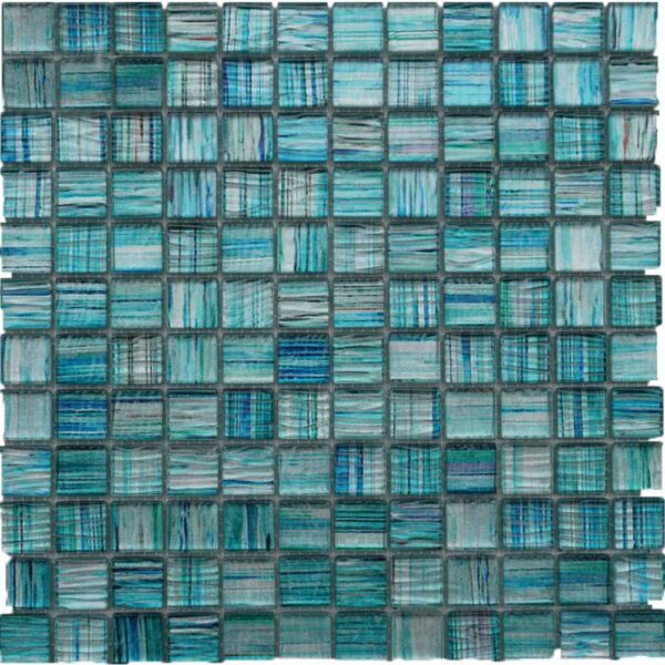 Ripple Glass Sea Green 1x1 Mosaic Multi-Texture tile