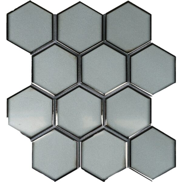 Brilliance Sky Blue Hex 3 Polished tile