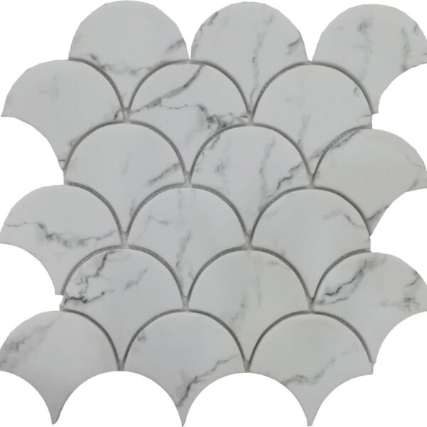 Digital Glass Stauario Scallops Matte tile