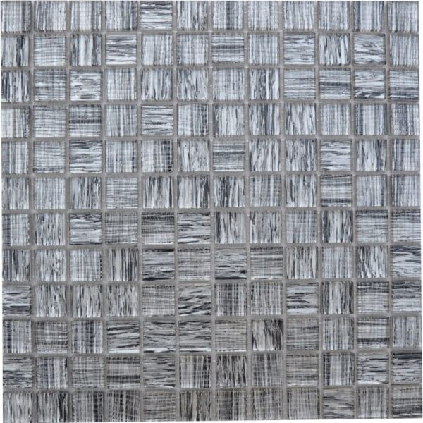 Ripple Glass Stone Grey 1x1 Mosaic Multi-Texture tile
