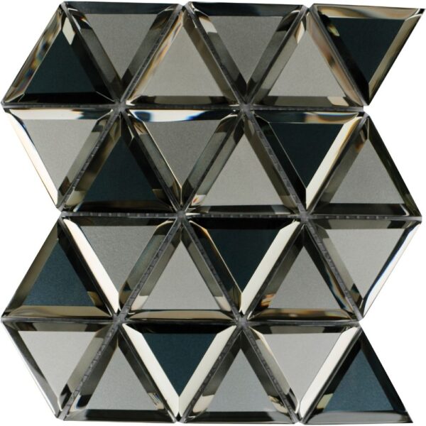 Metallic Mirror Triangle Grey Mix tile