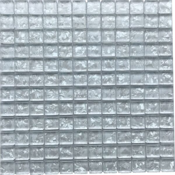 Mother of Pearl Glass White 1x1 Mosaic Polished tile