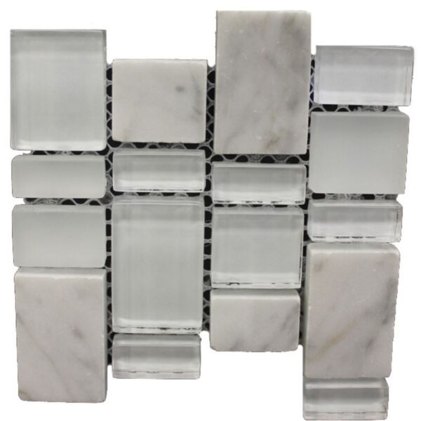 Montauk White Bond Mosaic Multi-Texture tile