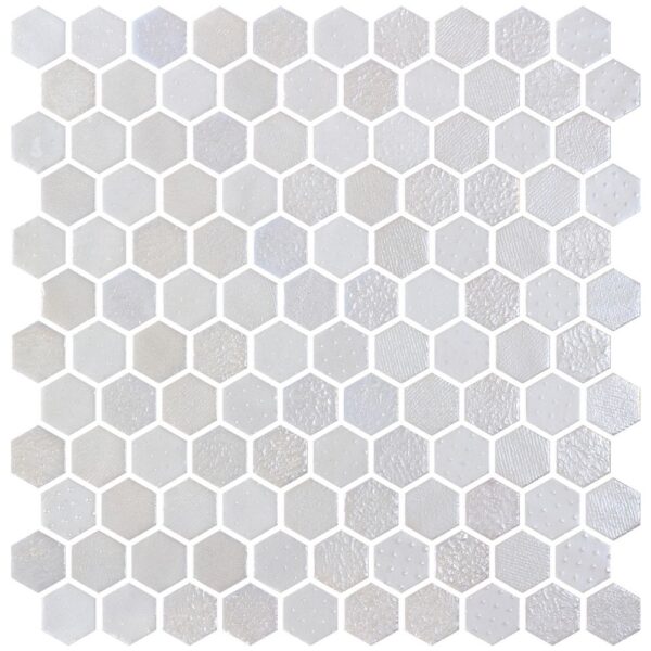 Vegas White Hex 1 Glossy tile