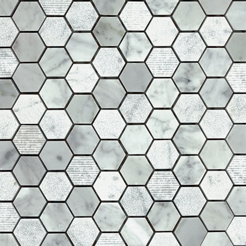 Bianco Carrara 1 Hex Multi-Texture tile
