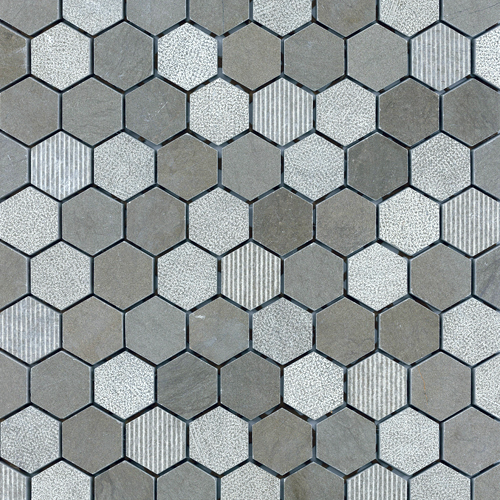 Silver Stone 1 Hex Multi-Texture tile