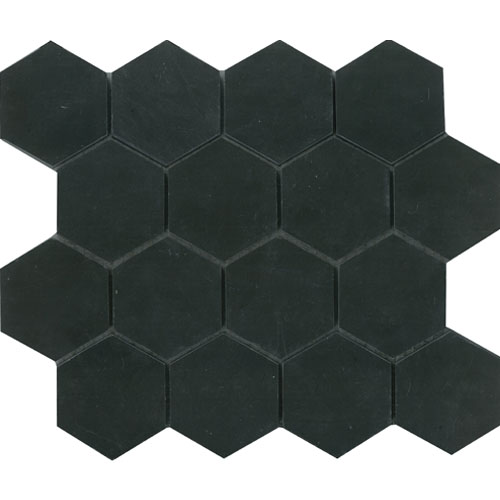 Midnight 3 Hex Honed tile