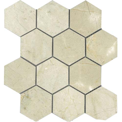 Crema Marfil 3 Hex Polished tile
