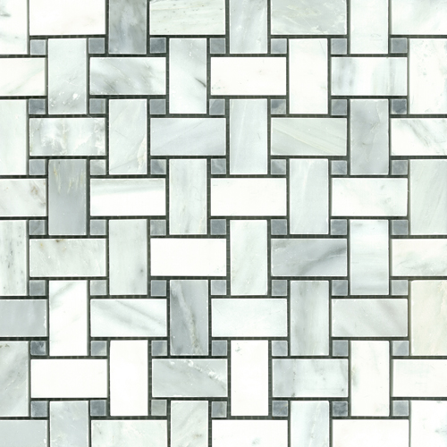 Statuario Premiere Basketweave Honed tile